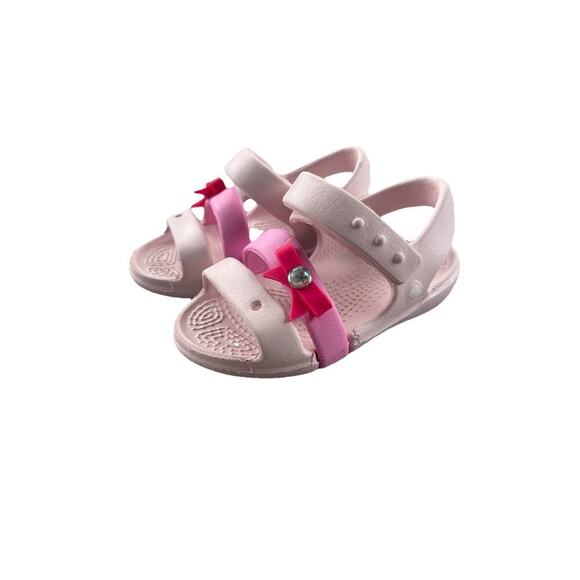 Crocs Keeley Charm Sandals Toddler Girl Sz 5 Water Pink Shoes Sandals - Picture 2 of 5